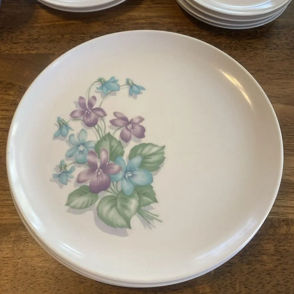 Royalon Melmac Purple Set of 13 Coffee Cups Small Plates Dinner Plate Vintage